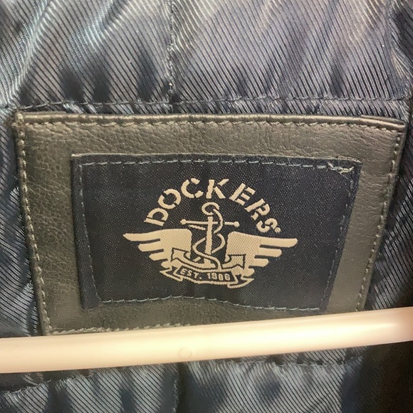 Dockers New Men’s Navy leather jacket Size XL - Picture 9 of 13